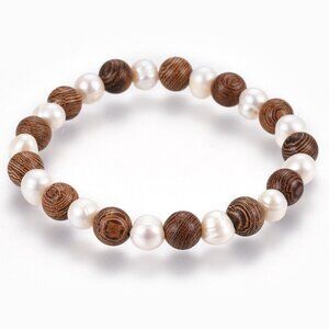 Natural Pearl Stretch Bracelets, with Sandalwood Beads Pretty classic GIFT 2/$25